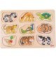 Wooden Montessori Knob Puzzle – 9 Animals with Hidden Patterns