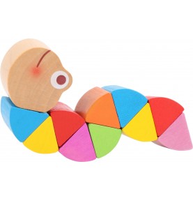 Wooden Flexible Grasping Rattle - Articulated Toy - Close-up details of natural materials