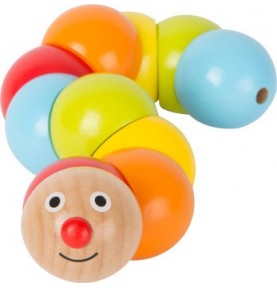 Wooden Flexible Grasping Rattle - Articulated Toy - Product in use view 7