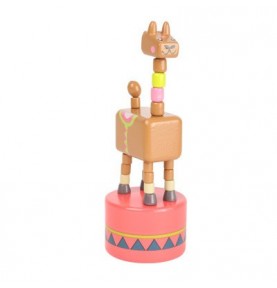 Jungle Animals Wakouwa Wooden Push Toy - Close-up details of natural materials