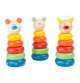 Colourful Wooden Animal Stacking Ring Tower