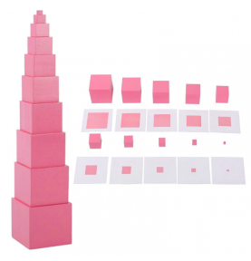 The Montessori Pink Tower with 10 Visual Cards - View 2