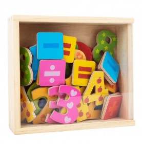 Wooden Magnetic Numbers & Math Symbols Set - 40 Pcs - Overview of Montessori learning set