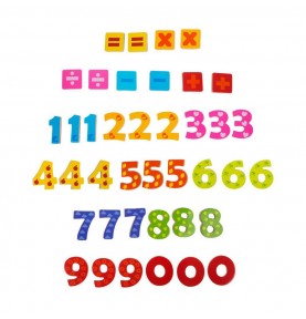 Wooden Magnetic Numbers & Math Symbols Set - 40 Pcs - Detailed view - Montessori toy