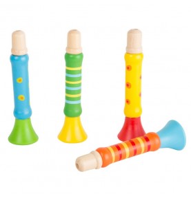 Wooden Toy Trumpet - Sensory Wind Instrument for Kids - Montessori Educational Toy