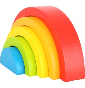 Montessori Wooden Rainbow Stacker - Close-up details of natural materials