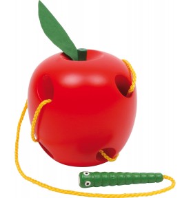 Wooden Apple Threading Toy - Caterpillar Lacing Game - Overview of Montessori learning set