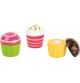 Wooden Sliceable Cupcakes Set of 3 with Knife