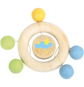 Natural Wooden Teething Ring with Sensory Beads - Overview of Montessori learning set