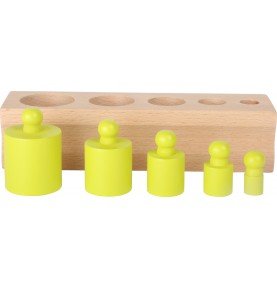 Montessori Cylinder Volume & Weight Blocks - 4 Bases Set - Sensory learning and motor skills details