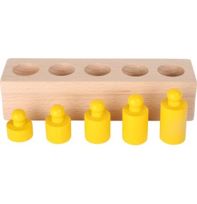 Montessori Cylinder Volume & Weight Blocks - 4 Bases Set - Product in use view 7