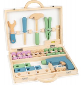 Deluxe Wooden Toolbox Set - Children's Carpentry Toy - Montessori Educational Toy