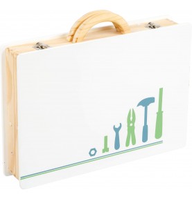 Deluxe Wooden Toolbox Set - Children's Carpentry Toy - Product in use view 6