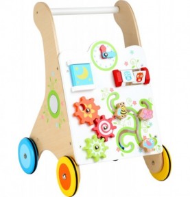 Multi-Activity Wooden Baby Walker - Flying Animals - Montessori Educational Toy