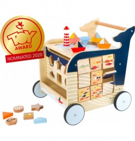 Deluxe Ocean Wooden Baby Walker & Activity Cart - Montessori Educational Toy