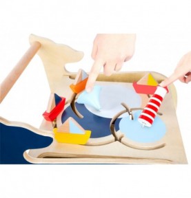 Deluxe Ocean Wooden Baby Walker & Activity Cart - Sensory learning and motor skills details