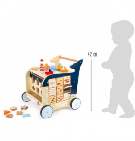Deluxe Ocean Wooden Baby Walker & Activity Cart - Product in use view 10