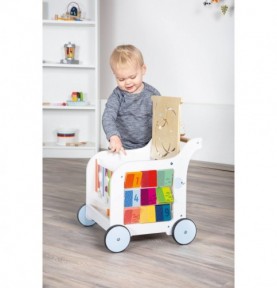 Deluxe Rainbow Wooden Baby Walker & Activity Cart - Product in use view 7