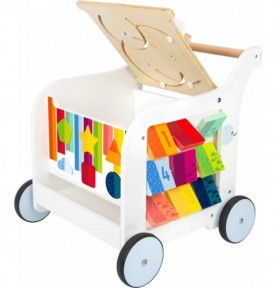 Deluxe Rainbow Wooden Baby Walker & Activity Cart - Overview of Montessori learning set