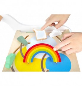 Deluxe Rainbow Wooden Baby Walker & Activity Cart - Product in use view 6