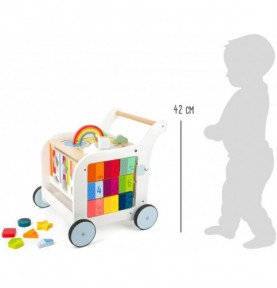 Deluxe Rainbow Wooden Baby Walker & Activity Cart - Product in use view 8