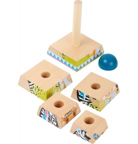 Wooden Jungle Animal Stacking Pyramid - Overview of Montessori learning set
