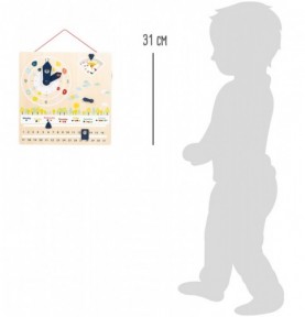 Wooden Learning Calendar & Teaching Clock Board - Product in use view 7