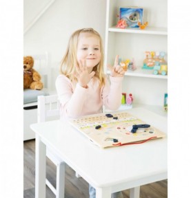 Wooden Learning Calendar & Teaching Clock Board - Product in use view 6