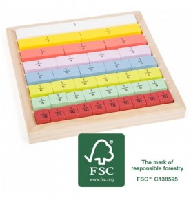 Montessori Wooden Fractions Learning Box - Overview of educational learning set