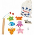 Magnetic Wooden Fishing Game with 2 Rods & Dice - Montessori Educational Toy
