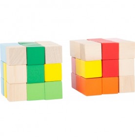 Wooden Snake Cube 3D Logic Puzzle - Montessori Educational Toy