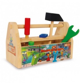 2-in-1 Wooden Tool Box & Mini Workbench Set - View 2