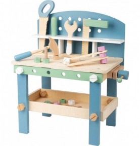 Deluxe Compact Wooden Workbench Playset with Tools - Montessori Educational Toy