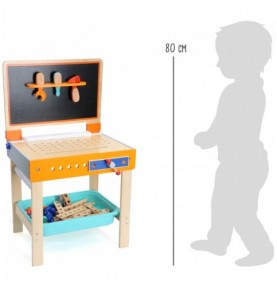 2-in-1 Wooden Workbench & Drawing Desk Playset - Product in use view 9