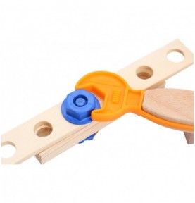 2-in-1 Wooden Workbench & Drawing Desk Playset - Sensory learning and motor skills details