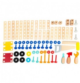 2-in-1 Wooden Workbench & Drawing Desk Playset - Product in use view 7