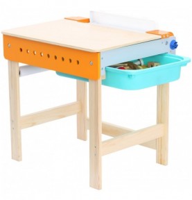 2-in-1 Wooden Workbench & Drawing Desk Playset - Product in use view 8