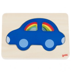 Montessori Layered Wooden Growth Puzzle - Close-up details of natural materials