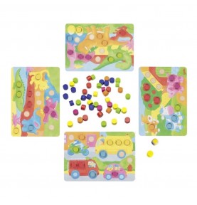 Wooden Colour Matching Lotto Game - 4 Boards - Overview of Montessori learning set