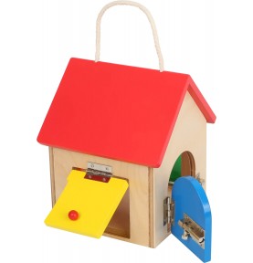 Montessori Wooden Lock Box & Latches Toy - Product in use view 11