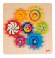 Wooden Interlocking Spinning Gears Board - STEM Cogs Toy