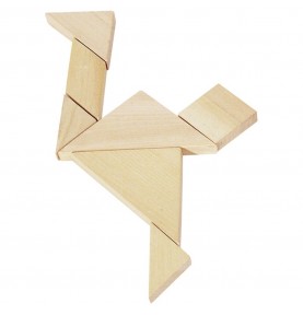 Classic Wooden Tangram Puzzle with Storage Bag - Montessori Educational Toy