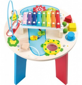 Deluxe Wooden Baby & Toddler Sensory Activity Table - Overview of Montessori learning set