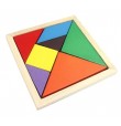 Wooden Tangram Puzzle - 7 Geometric Pieces with Guide - Montessori Educational Toy