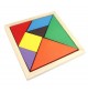 Wooden Tangram Puzzle - 7 Geometric Pieces with Guide