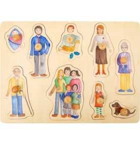 Toddler Wooden Inset Peg Puzzle - Learning Themes - Sensory learning and motor skills details