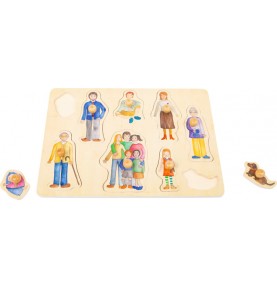 Toddler Wooden Inset Peg Puzzle - Learning Themes - Close-up details of natural materials