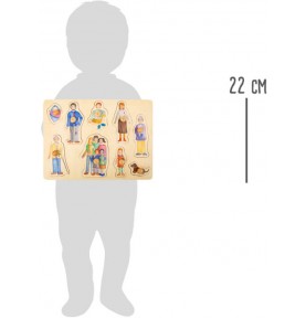 Toddler Wooden Inset Peg Puzzle - Learning Themes - Product in use view 6