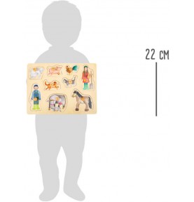 Toddler Wooden Inset Peg Puzzle - Learning Themes - Product in use view 9