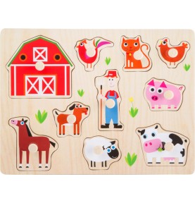 Toddler Wooden Inset Peg Puzzle - Learning Themes - Product in use view 10
